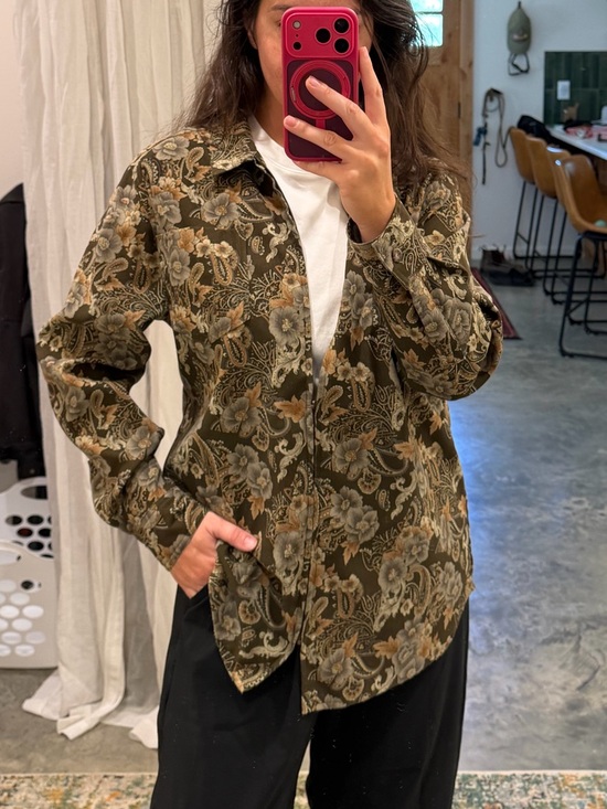 Sag Harbor Jackets & Blazers - Sag Harbor Floral Paisley Jacket in Olive, Tan & Gray